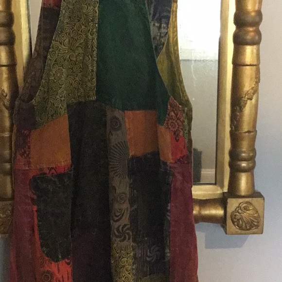 Funky overalls in patched material size L made in India - Picture 6 of 9